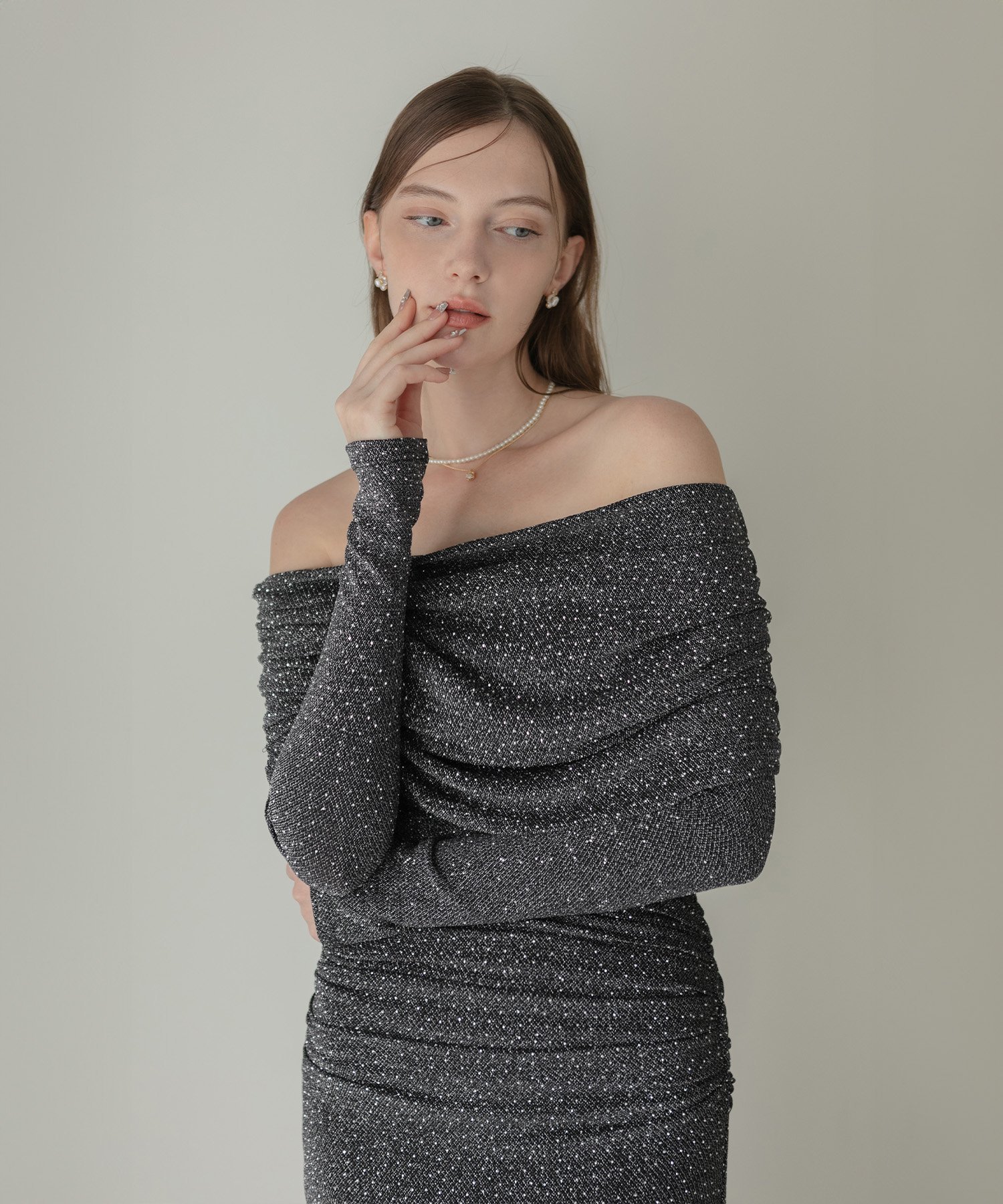 Leja｜LEJA-ストーンオフショルダーアームカバー付き2WAYマーメイド