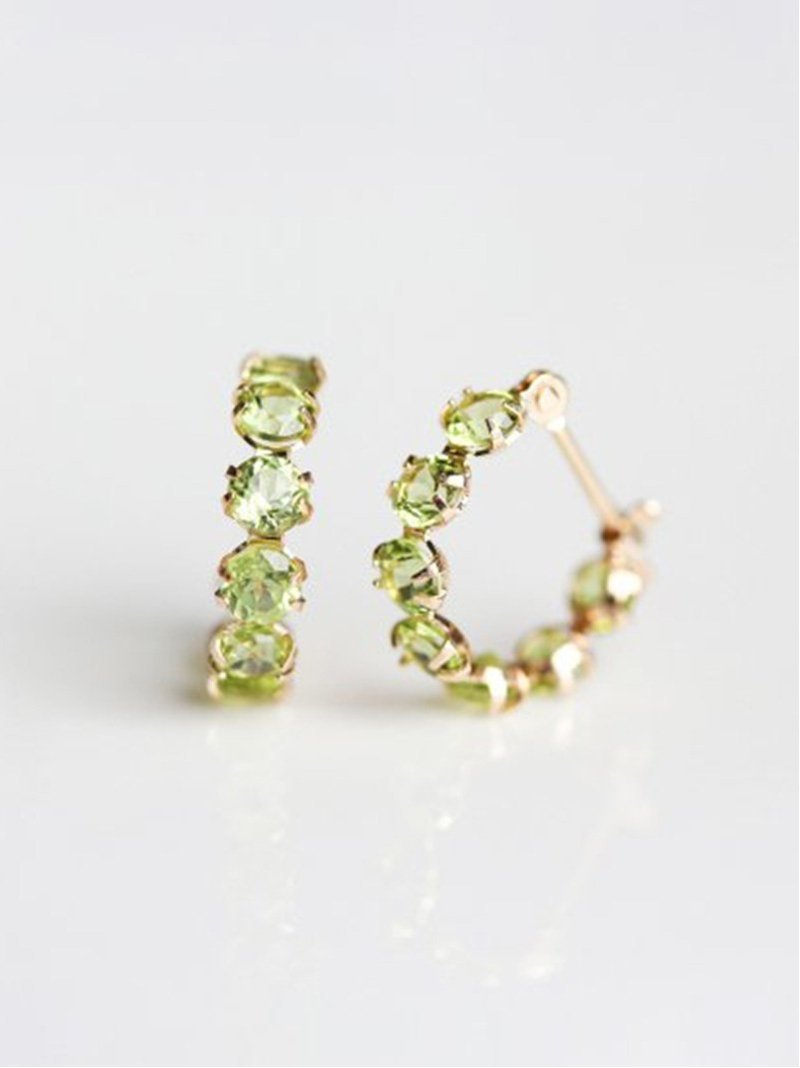 cui-cui｜ペリドット スナップ フープ ピアス | K10YG | Rakuten