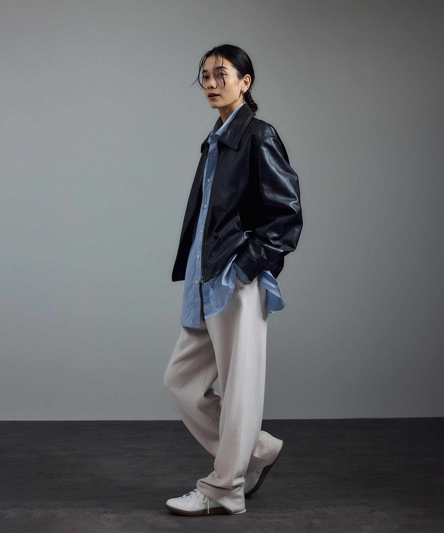 SALON adam et rope'｜ラムレザージップブルゾン | Rakuten Fashion