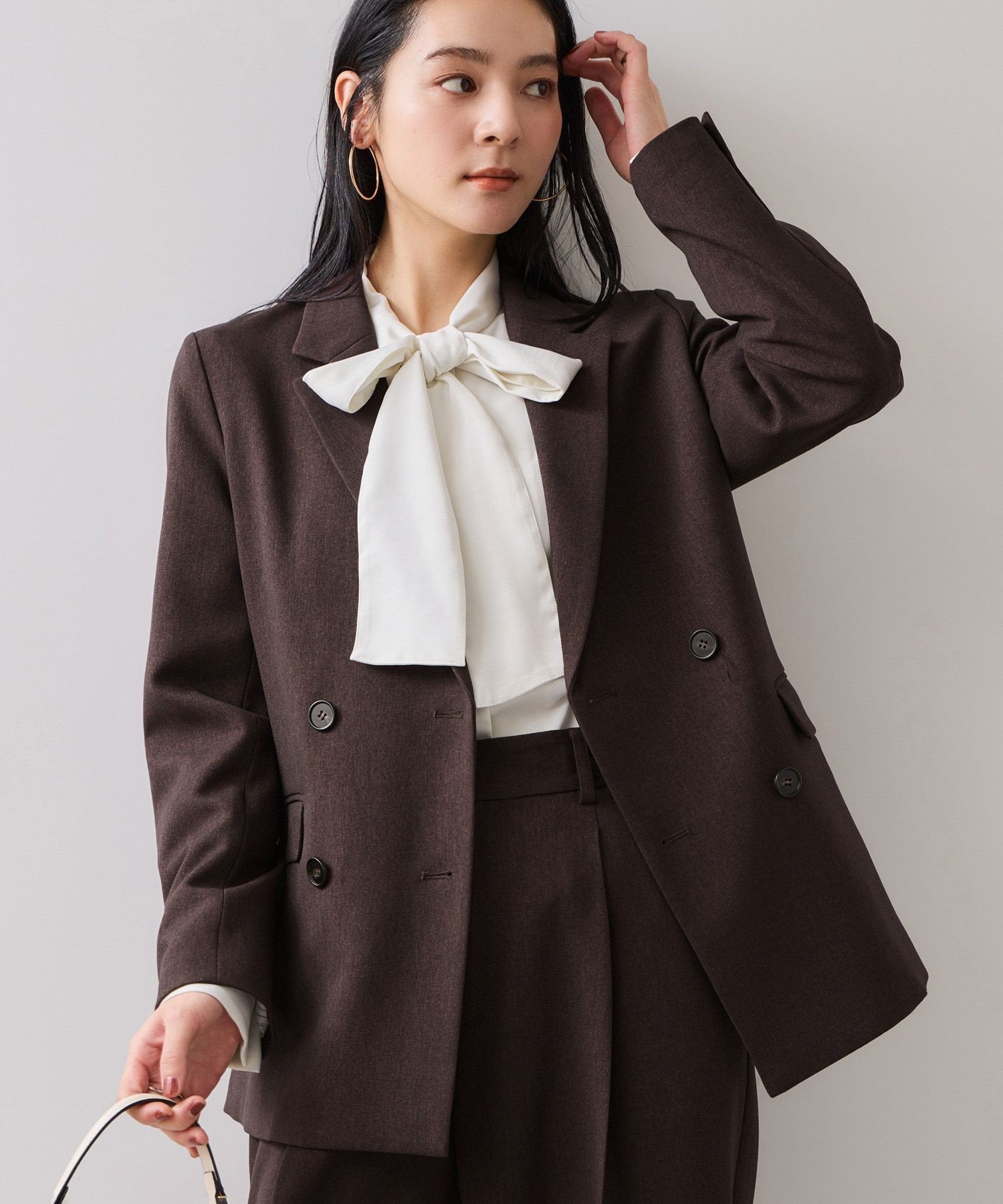 VIS｜【美easy】ウーリッシュダブルブレストテーラードジャケット