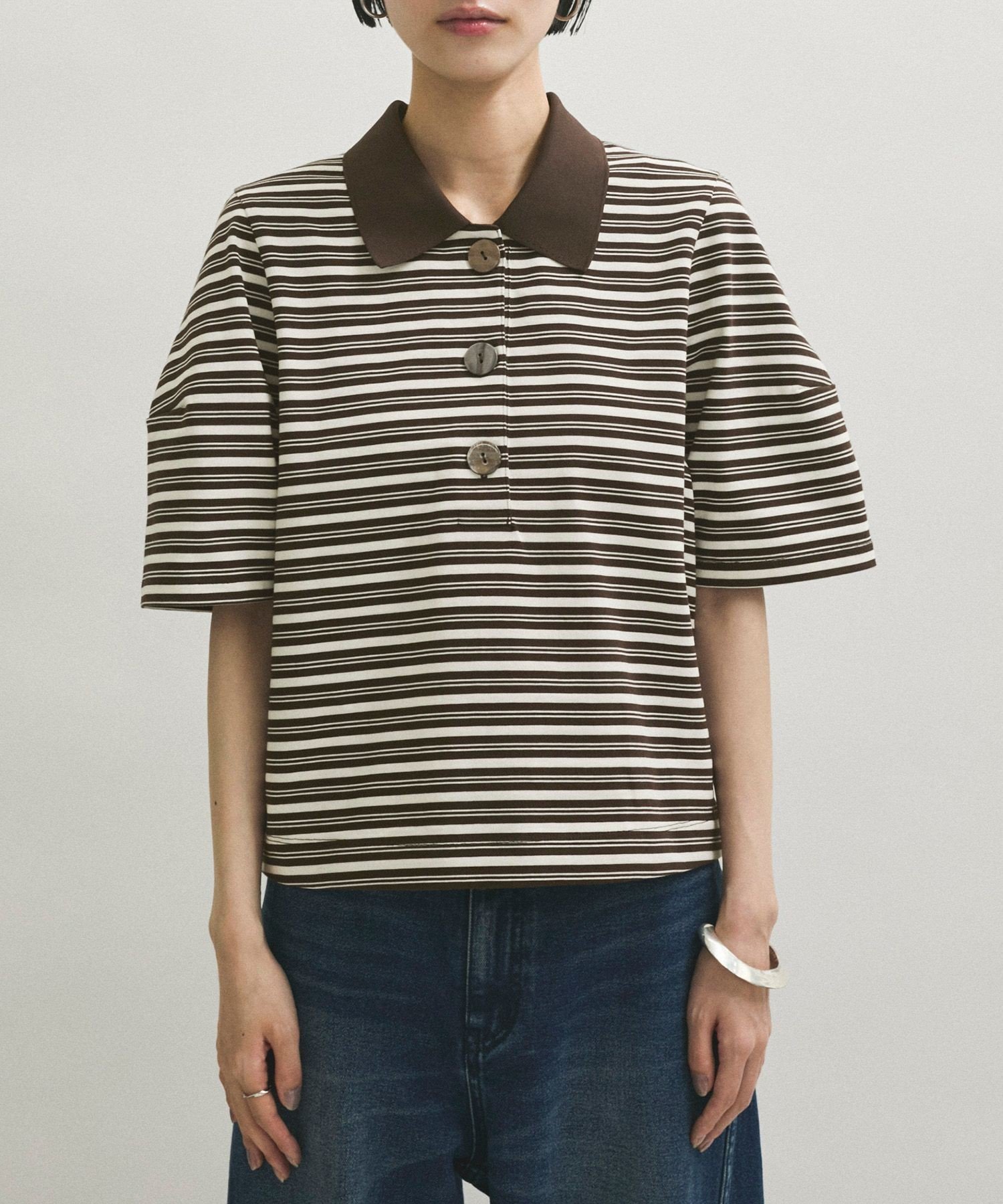 ADAM ET ROPE'｜コクーンスリーブポロシャツ | Rakuten Fashion(楽天