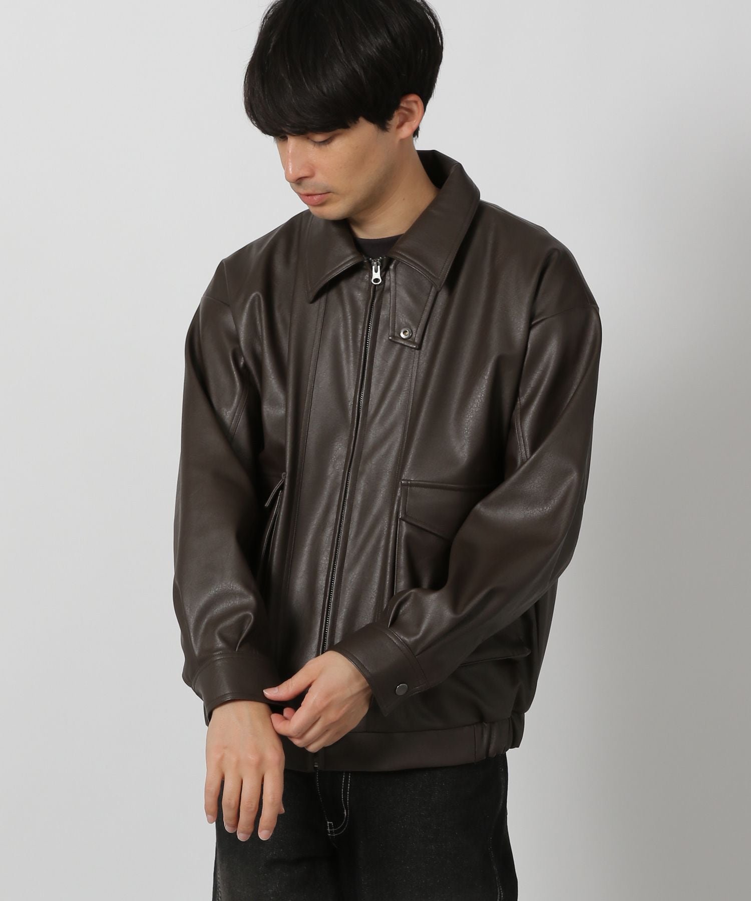 LAKOLE｜PUレザージップブルゾン | Rakuten Fashion(楽天ファッション