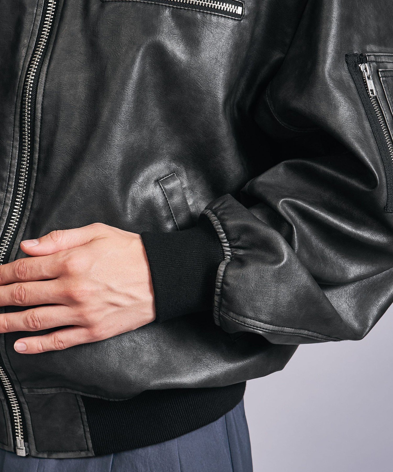 UNITED ARROWS LTD. OUTLET｜レザーライク ボンバー ジャケット