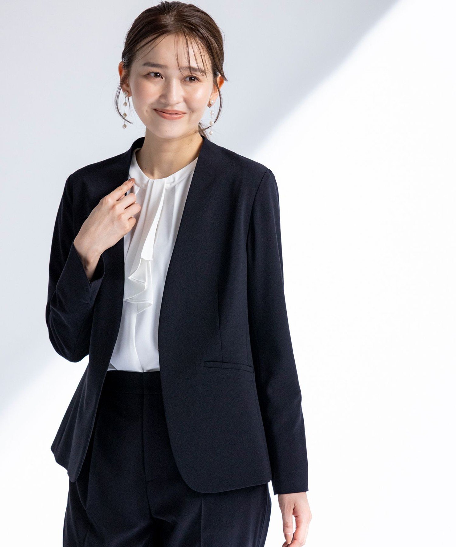 ANY SIS｜【洗える】セレモニーダブルクロス カラーレス ジャケット