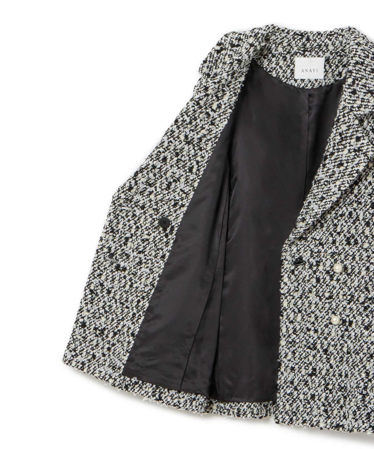 ANAYI｜【セットアップ対応商品】モノトーンリボンツイードコート