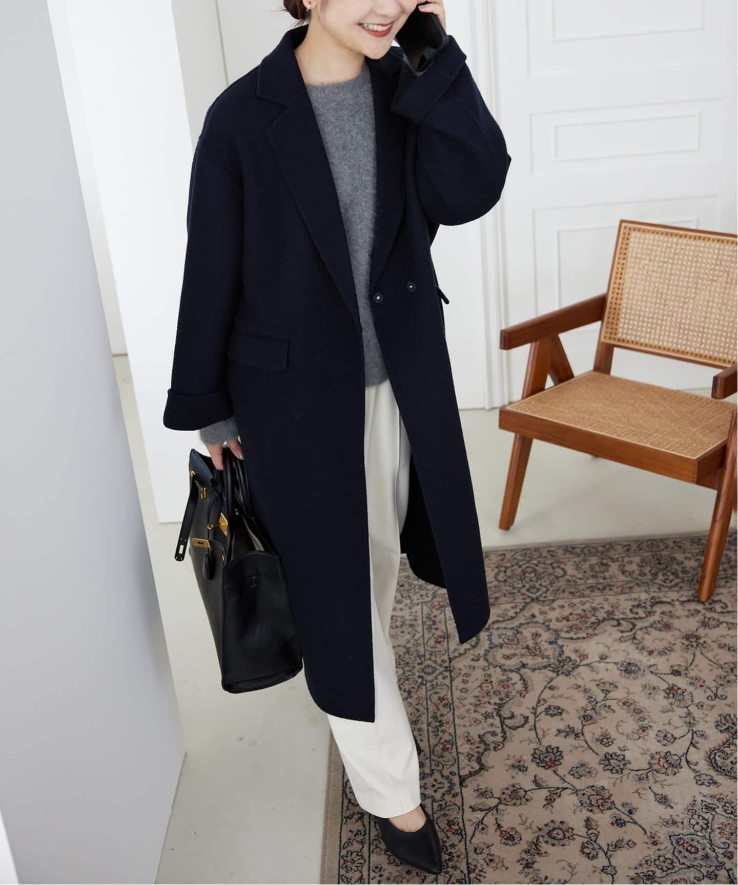 SLOBE IENA｜《追加》souple woolダブルフェイスチェスターコート