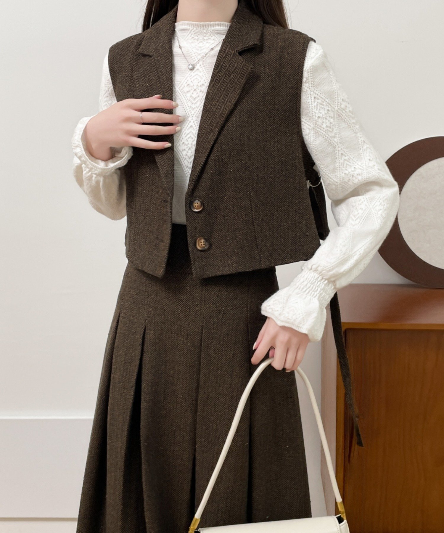 archivio ベルベット調ベスト スカート セット 38 archivio ベルベット