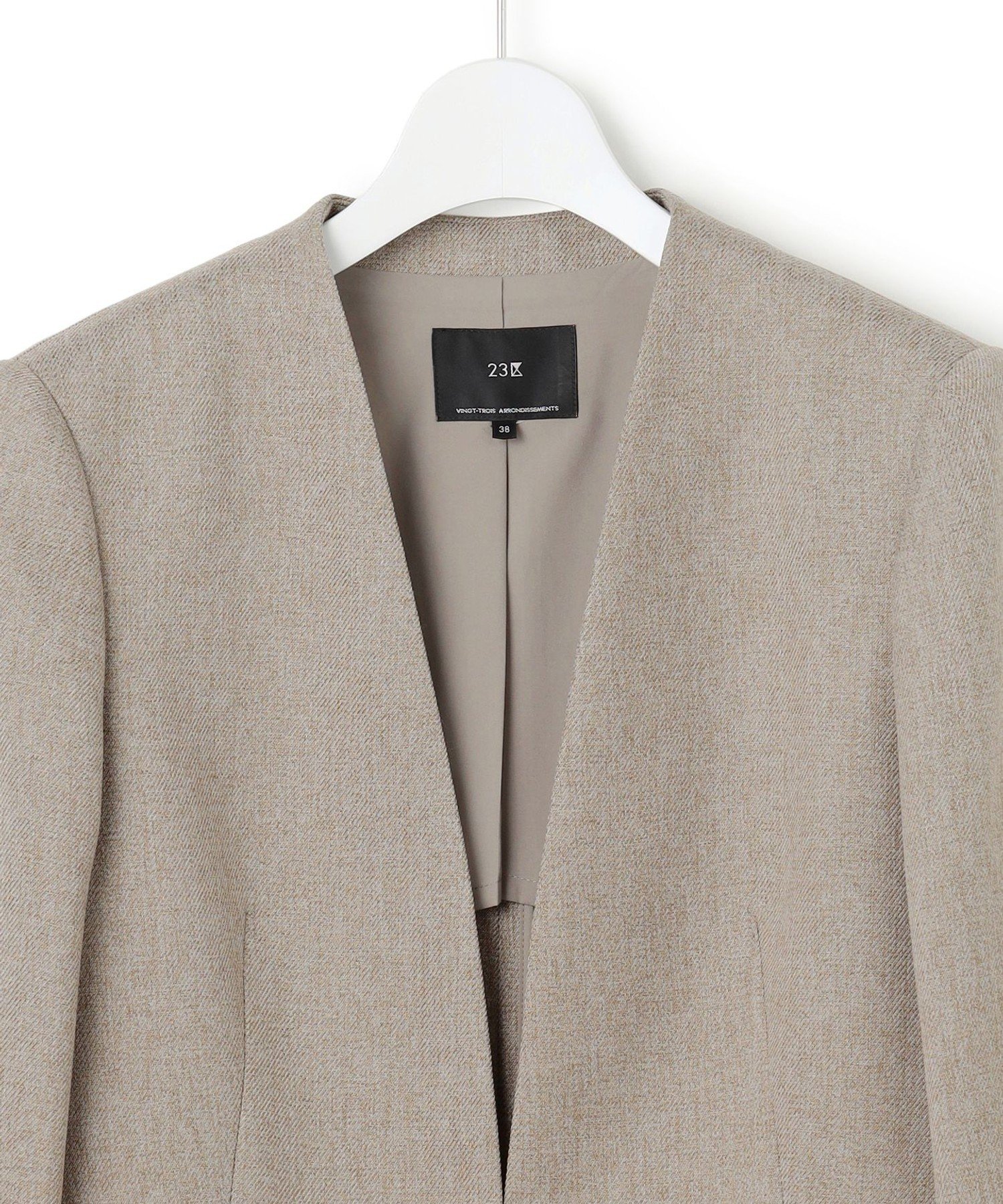 23区｜【洗える】ウールライクカルゼ ノーカラージャケット | Rakuten