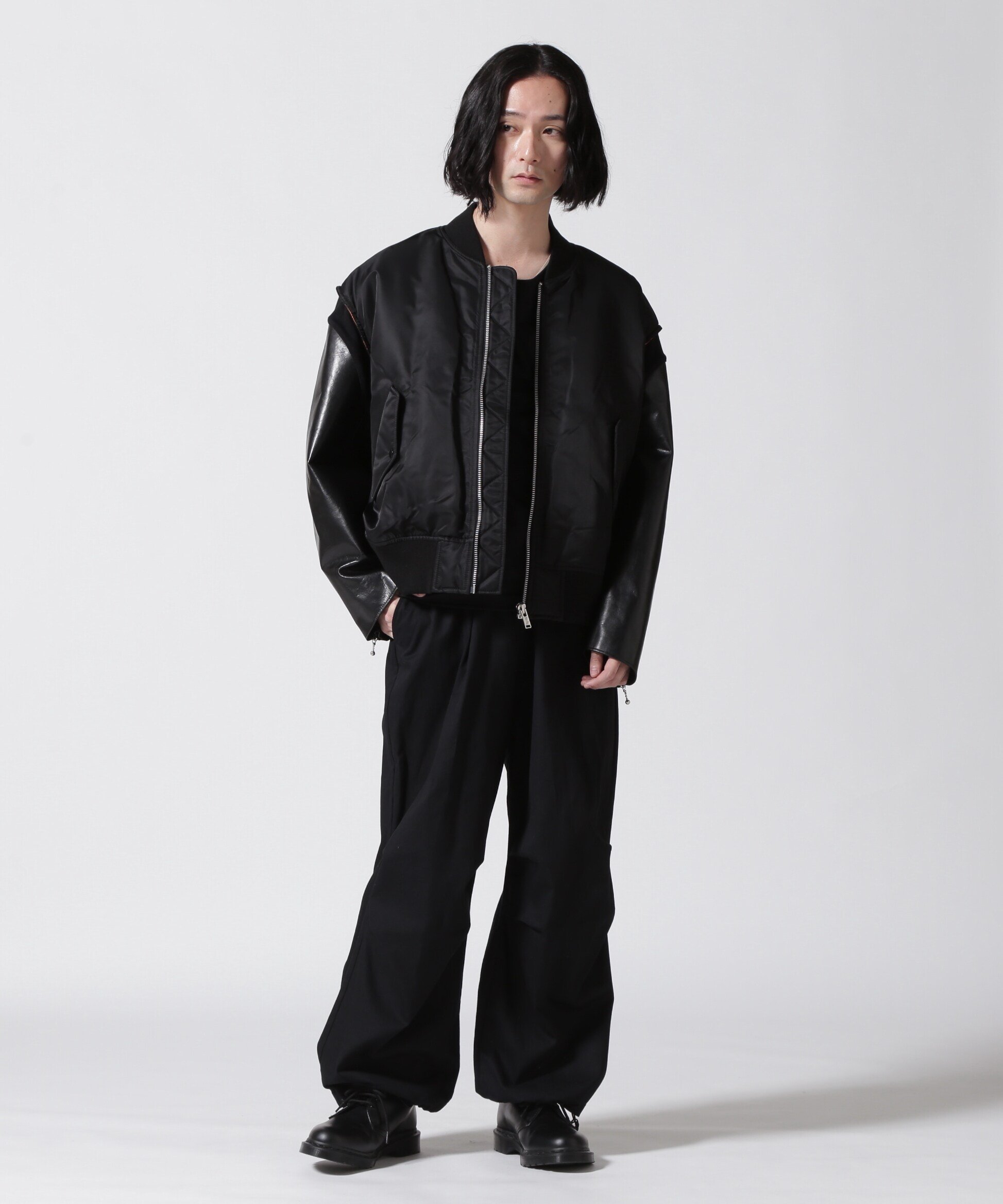 名作アンダーカバー 13AW 骨レザーパッチ MA-1 ブラック サイズ3 希少