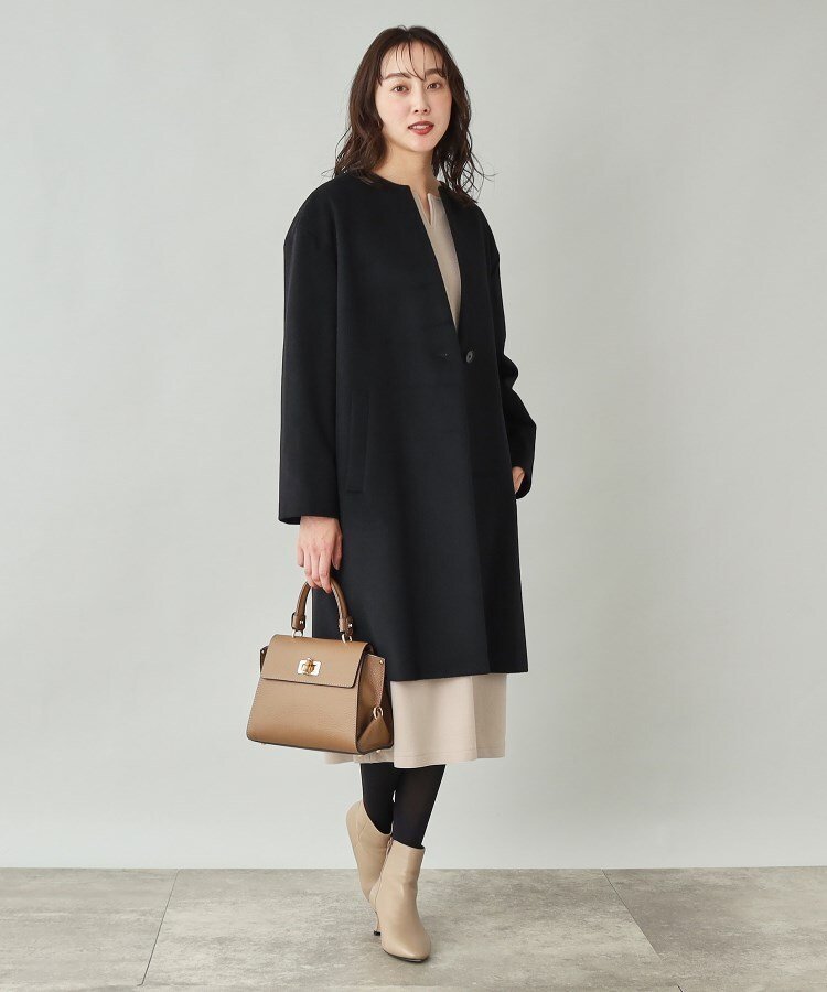 UNTITLED｜【ゆったり/軽やか】カシミヤ混ノーカラーコート | Rakuten