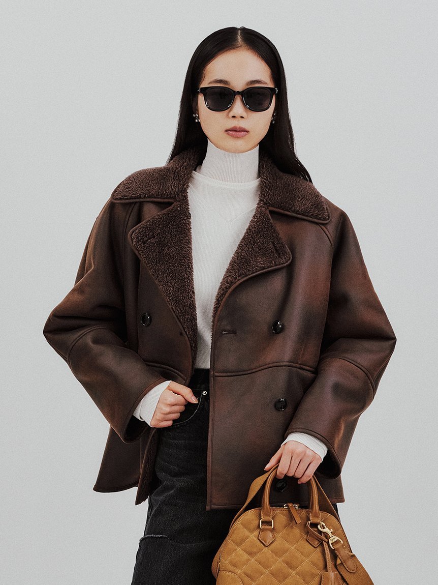 Mila Owen｜フェイクレザームートンジャケット | Rakuten Fashion(楽天