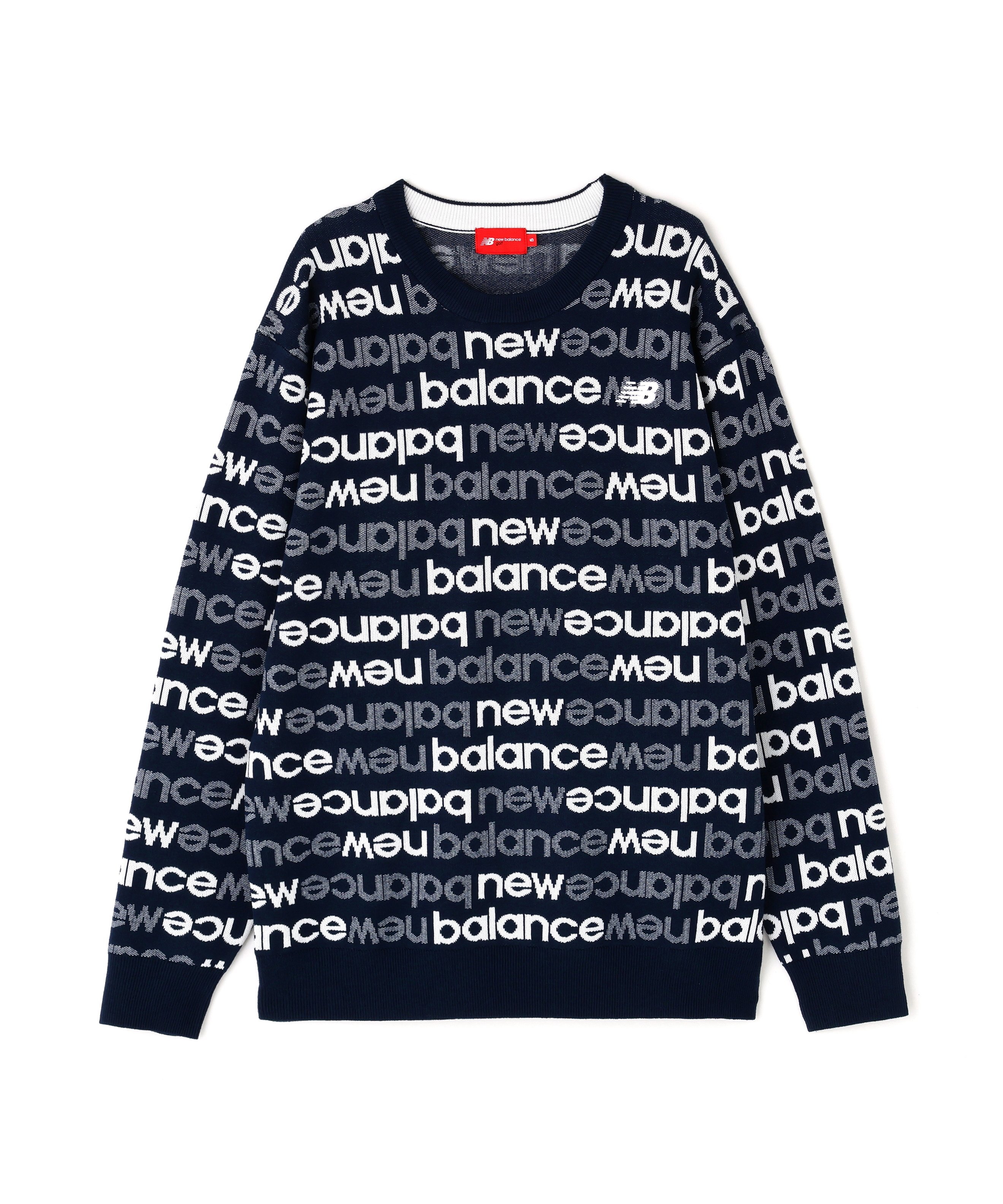 New Balance アップサイドダウンロゴボーダー 吸湿発熱 ニット【L
