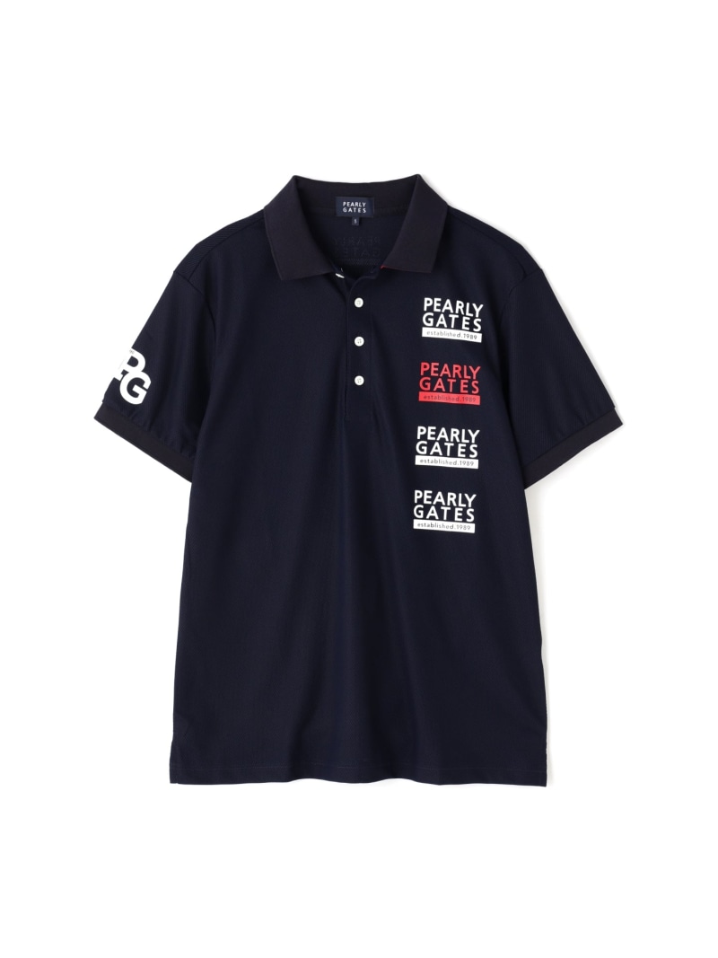 パーリーゲイツ PGG ポリエステルメッシュポロシャツブラックサイズ1