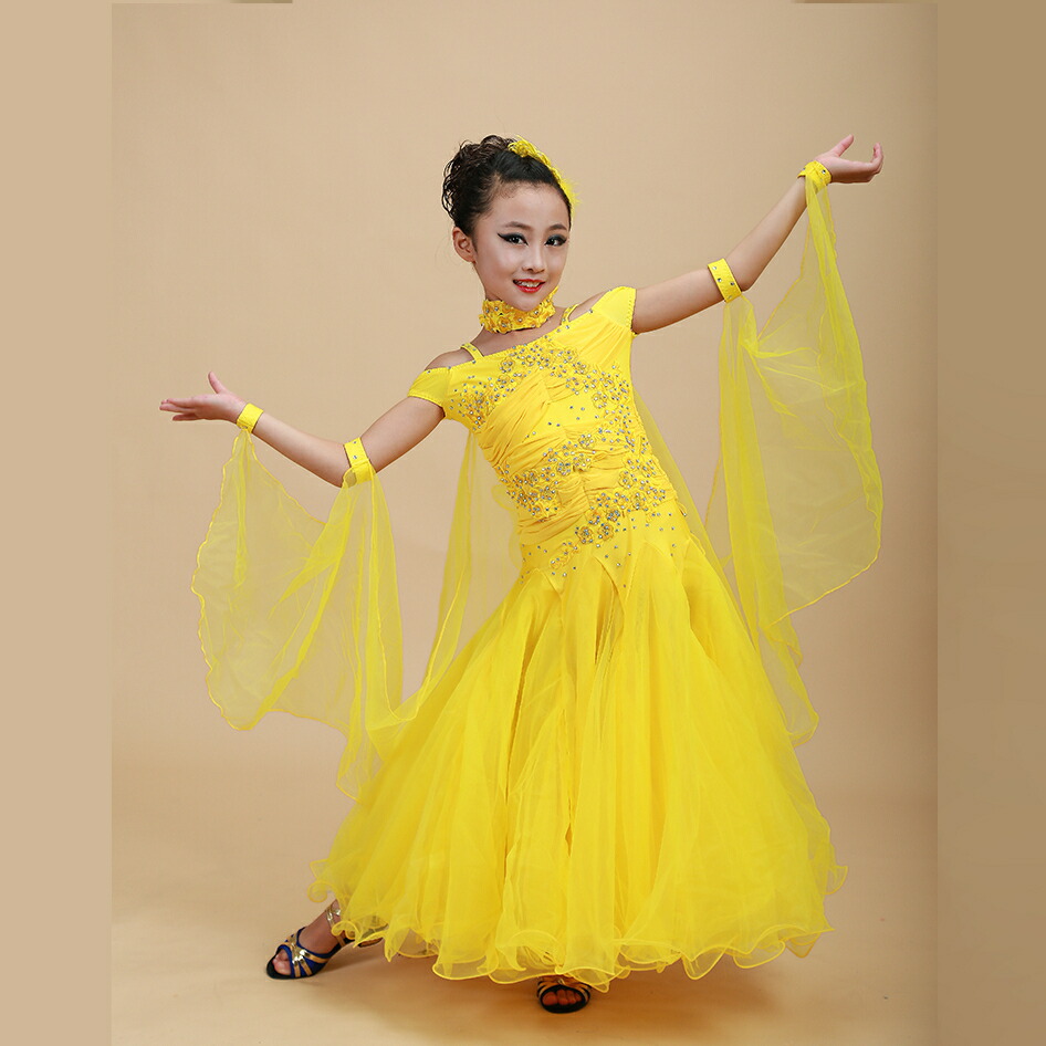 楽天市場】子供 社交ダンス衣装 ドレス キッズ ワンピース 女の子 白