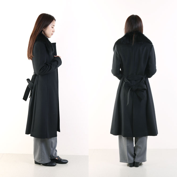 楽天市場】カシミヤ 100％ ダブル ロング コート ブルーフォックス