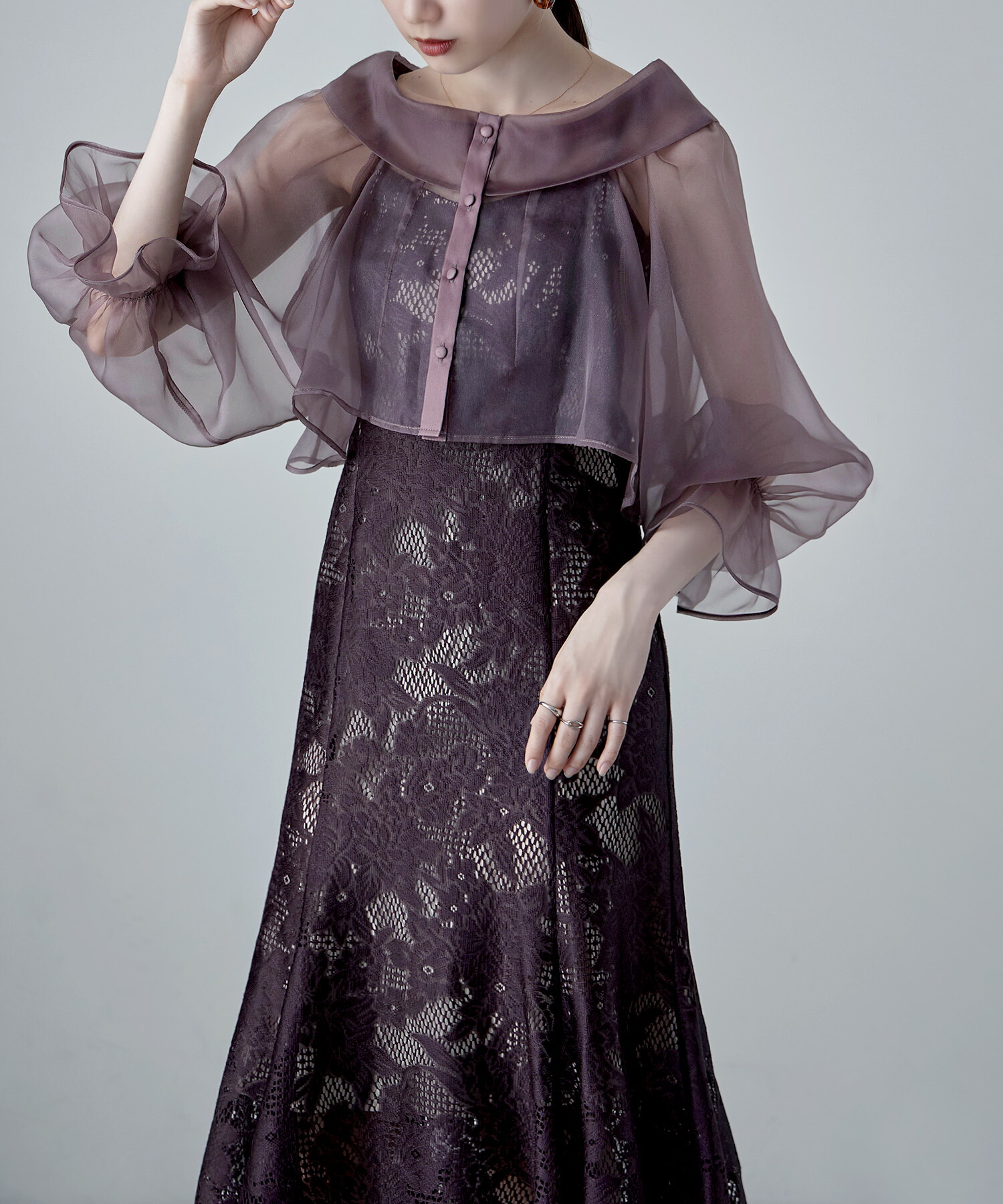 楽天市場】シアーブラウス&マーメイドキャミソール セット ドレス 結婚