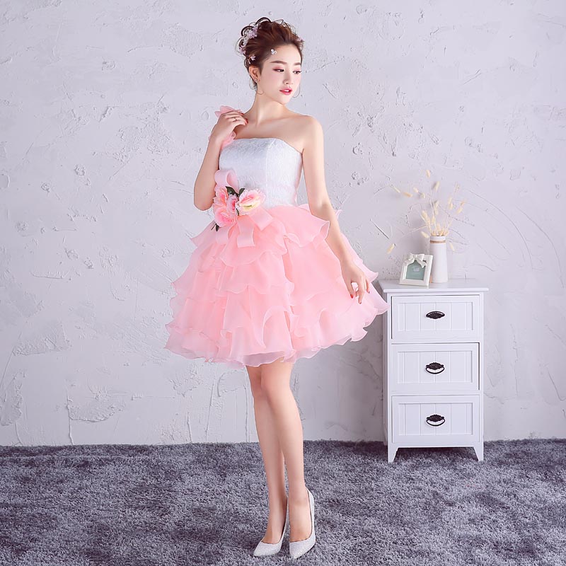 楽天市場】ミニドレス パーティードレス カラードレス ピンク 結婚式