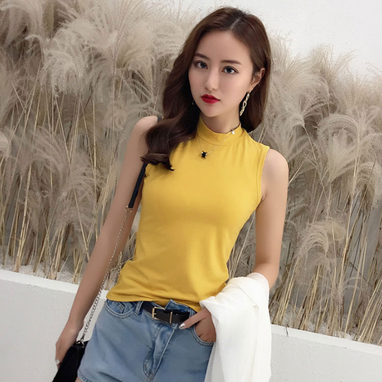 楽天市場】全9色×5サイズ！ハイネック ノースリーブトップス tシャツ