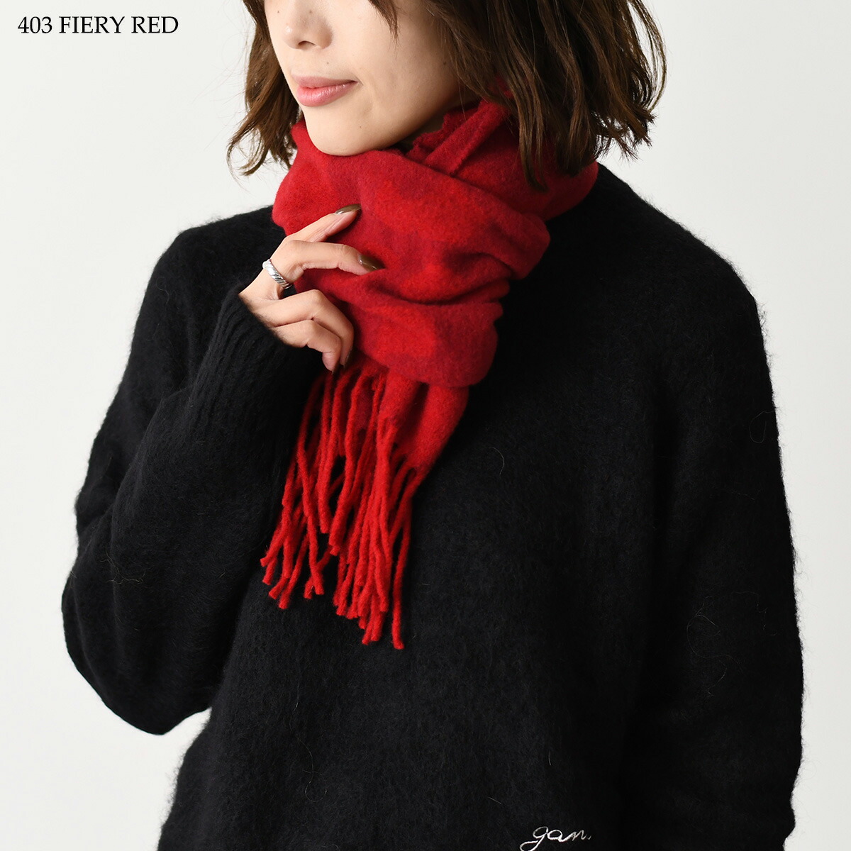 楽天市場】GANNI ガニ— マフラー フリンジ バイカラー スカーフ A5285