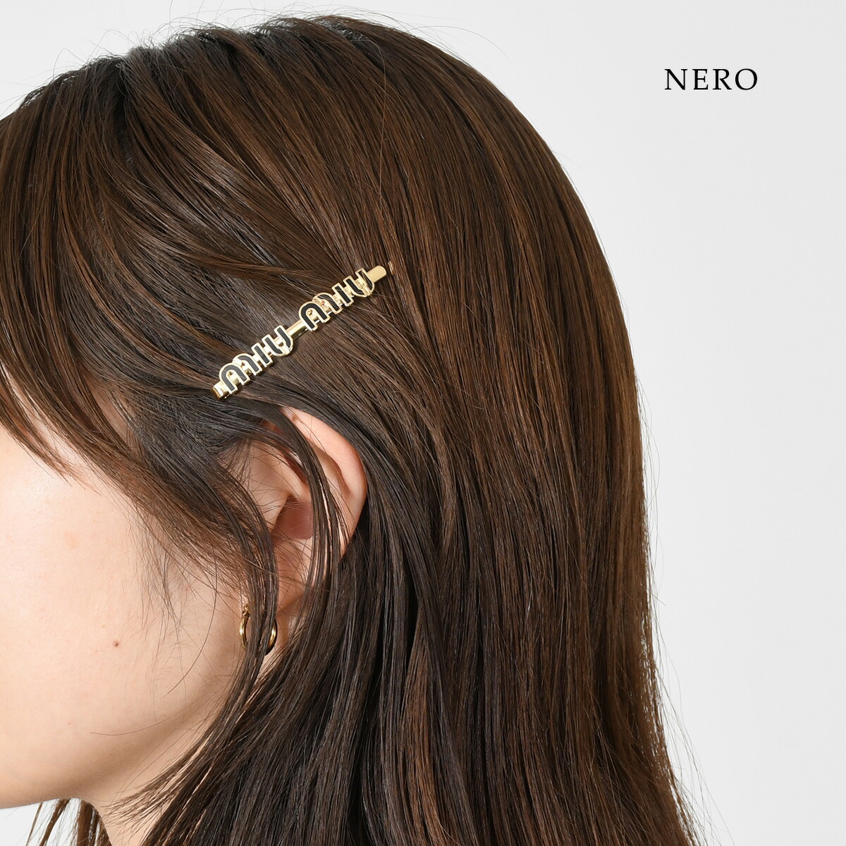 楽天市場】MIU MIU ミュウミュウ ヘアアクセサリー エナメルロゴヘア