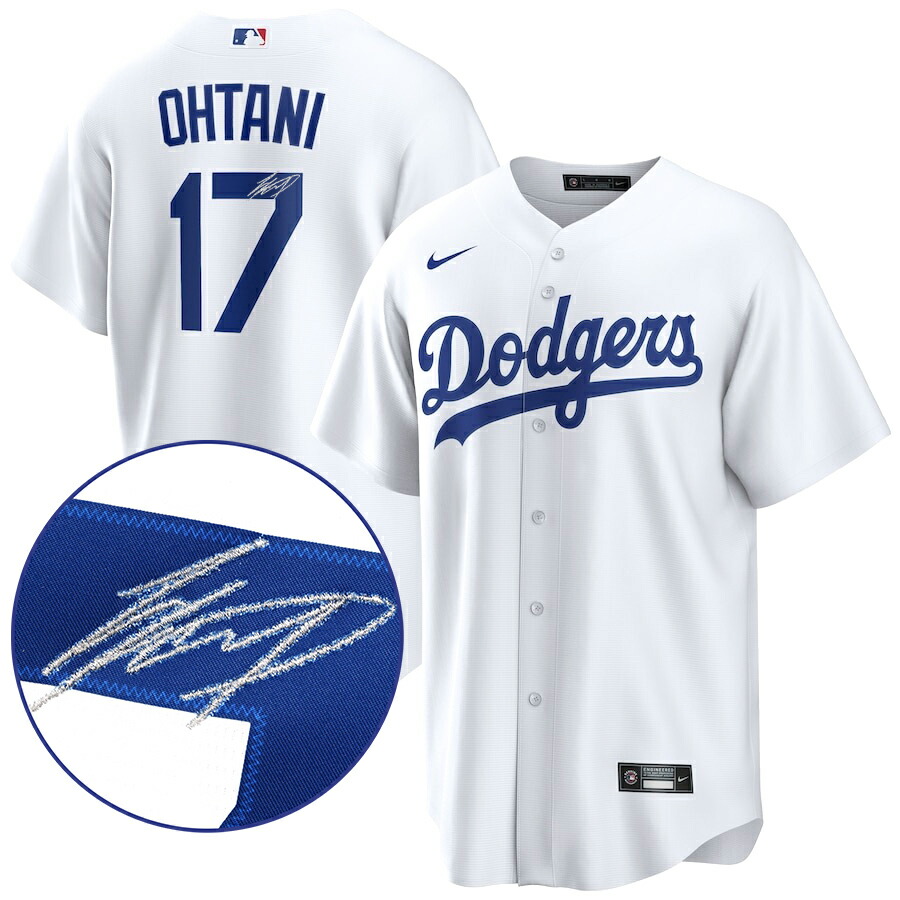 楽天市場】MLB 大谷翔平 ドジャース ユニフォーム サイン刺繍 シルバー
