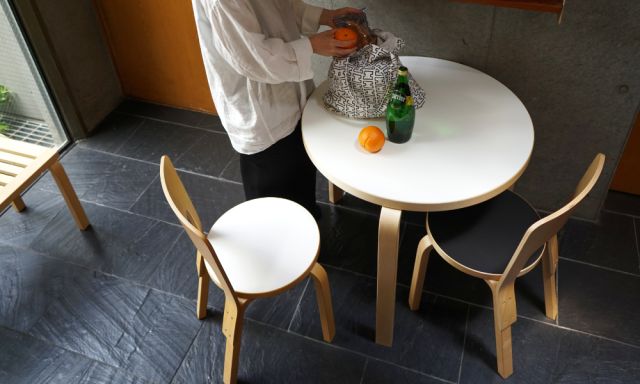 楽天市場】テーブル90B ホワイトラミネート φ75×H72cm (Artek