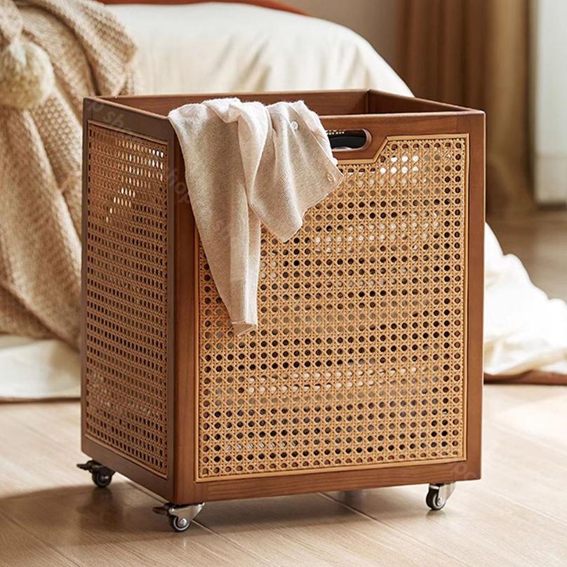 楽天市場】1000円OFFクーポン 籐編み ラタン ランドリー 脱衣カゴ 木製