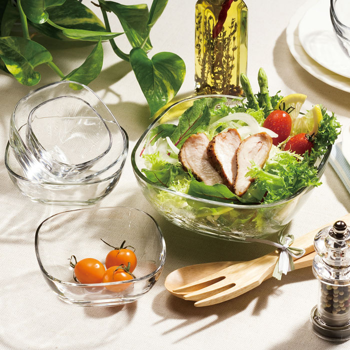 楽天市場】サラダボウル ガラス ボウル日本製 【 プレーンスクエア