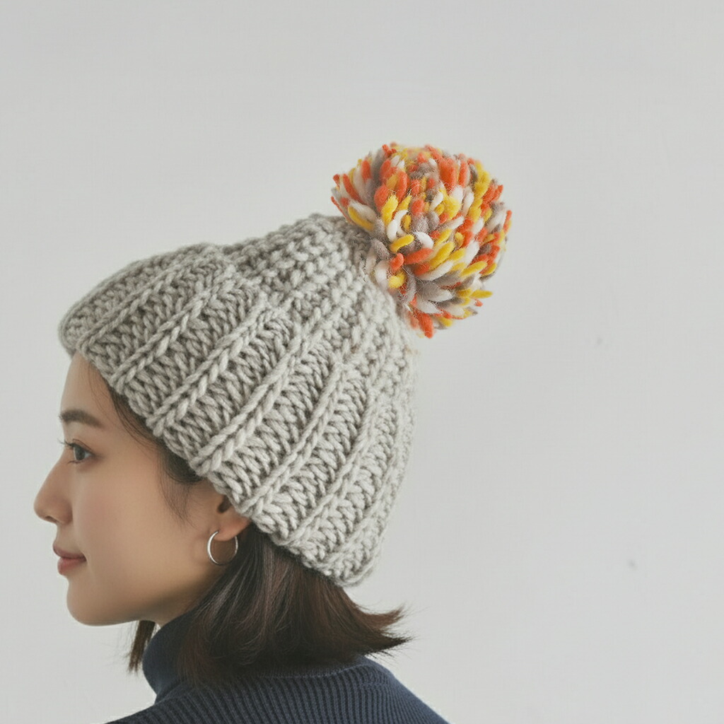 楽天市場】【日本製】ニット帽 レディース ポンポン ウール100