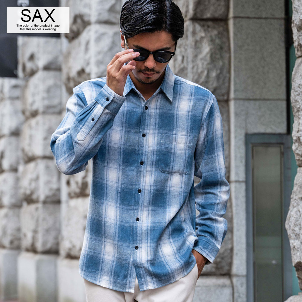 楽天市場】ネルシャツ メンズ チェックシャツ シャツ 長袖 長袖シャツ