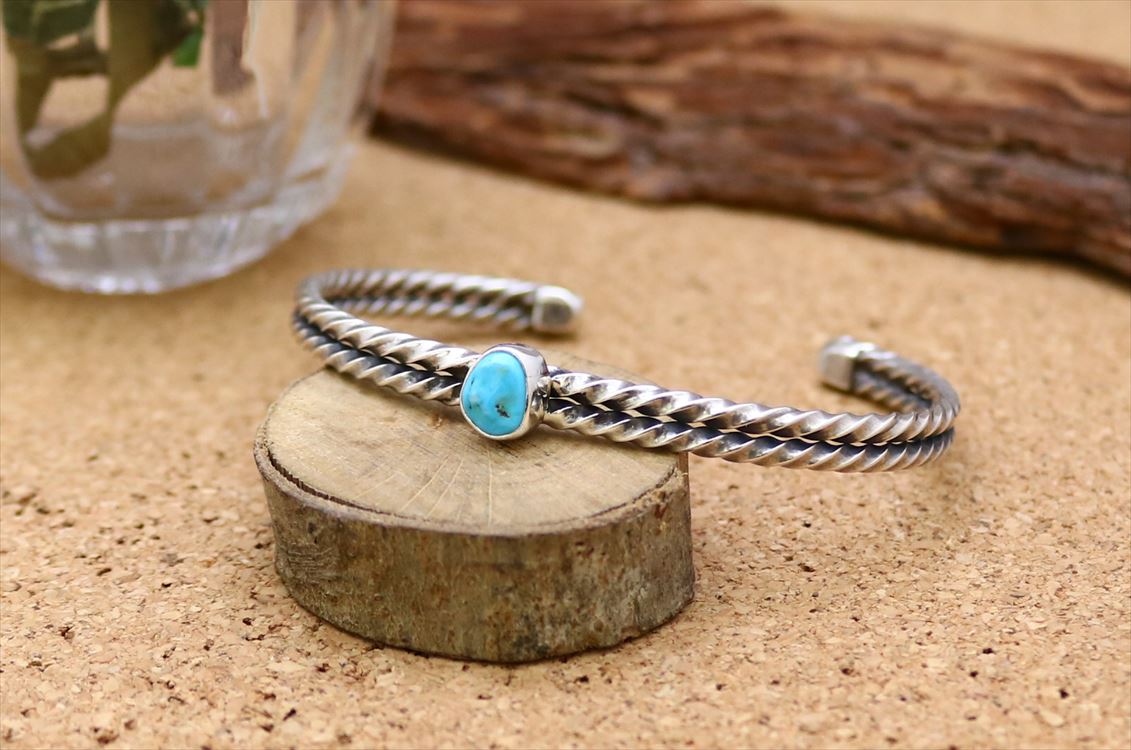 インディアンジュエリー ターコイズ バングル スターリングシルバー
