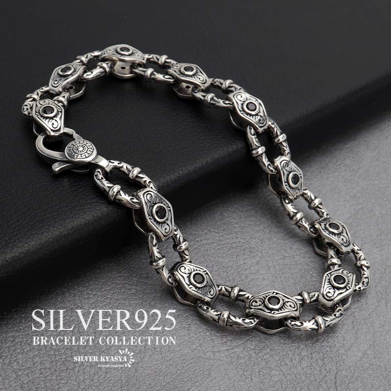 楽天市場】シルバー925 唐草ブレスレット シルバーチェーン