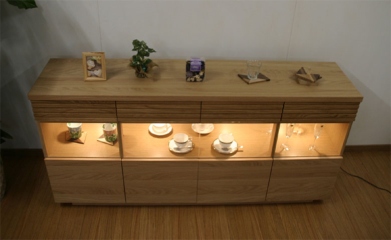 楽天市場】幅180センチ リビングボード オーク材 サイドボード