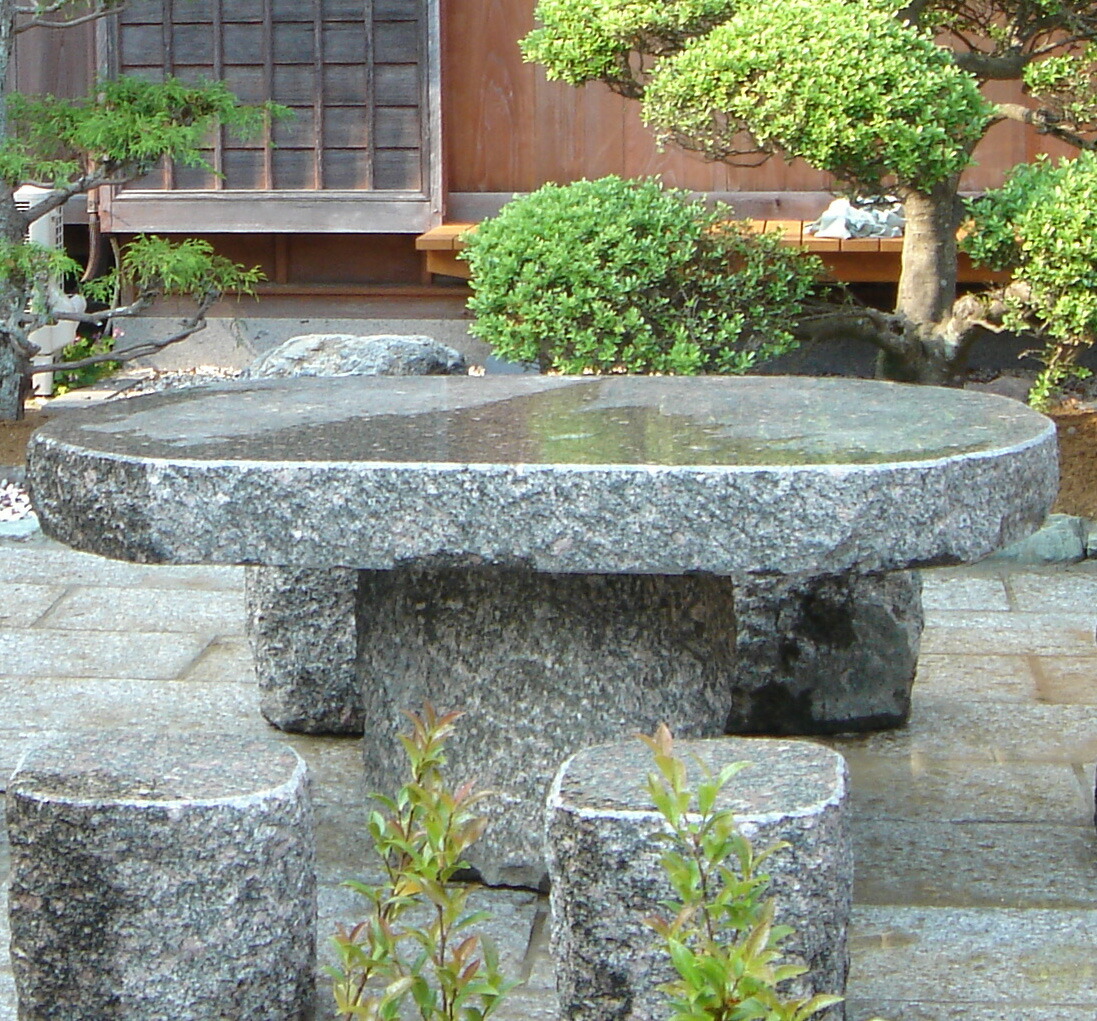 楽天市場】天然石4人掛けテーブルセット(紺色系）イス4個付き天然石で