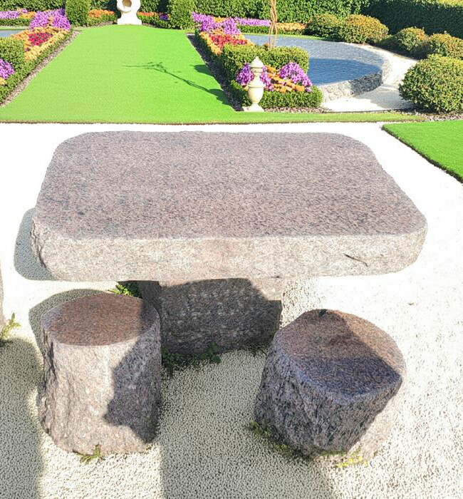 引き取り限定 庭用石テーブルと椅子 引き取り限定 庭用石テーブルと