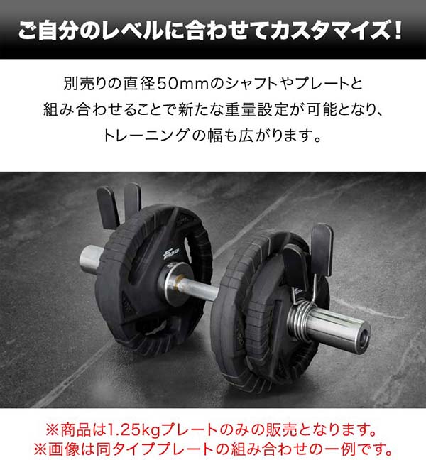 楽天市場】ダンベルプレート 穴あき 1.25kg 2枚セット 穴径50mm 追加