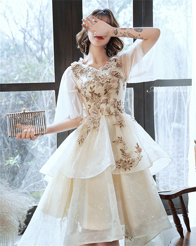 楽天市場】カラードレス 編み上げ パーティードレス フォーマル フレア