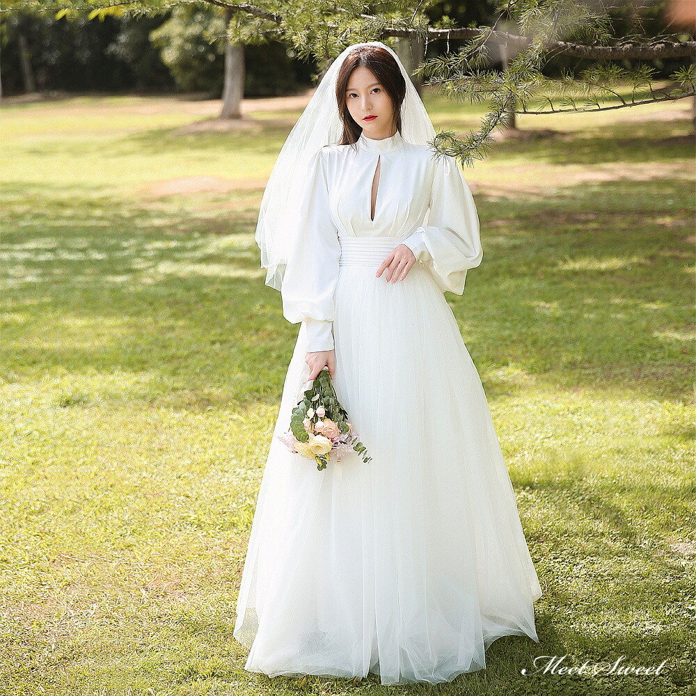 楽天市場】ウェディングドレス ロングドレス Aラインドレス チュール