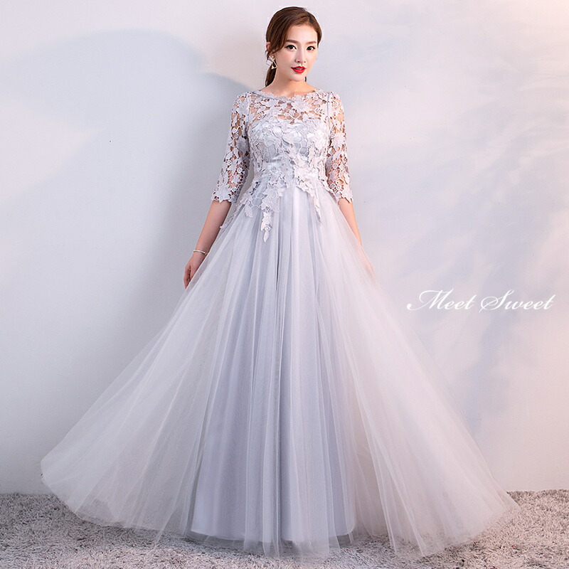 楽天市場】カラードレス ロングドレス タニティドレス グレー