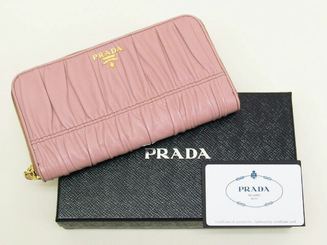楽天市場】プラダ ナッパゴーフル ラウンドファスナー長財布 ピンク