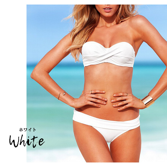 楽天市場】水着 2025 レディース 水着セット ビキニ バンドゥビキニ 白