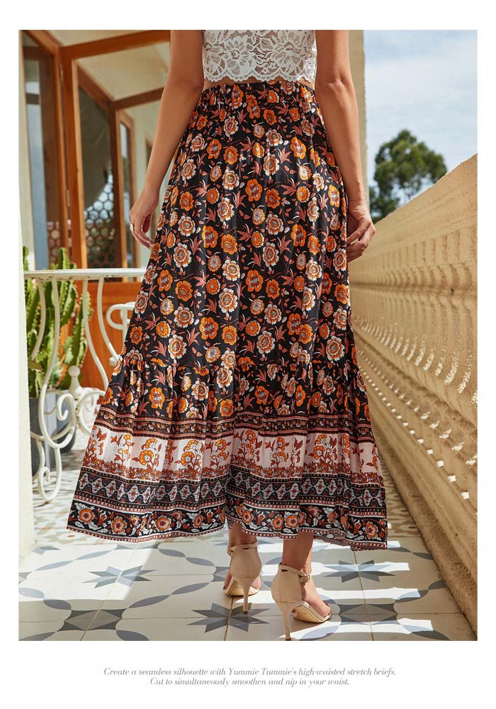 楽天市場】スカート レディース 春 冬 春冬 黒 花柄スカート 花柄