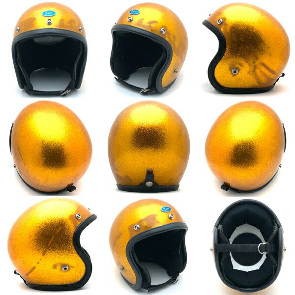 ビンテージ ジェットヘルメット ゴールドラメ M〜L程度 ビンテージ