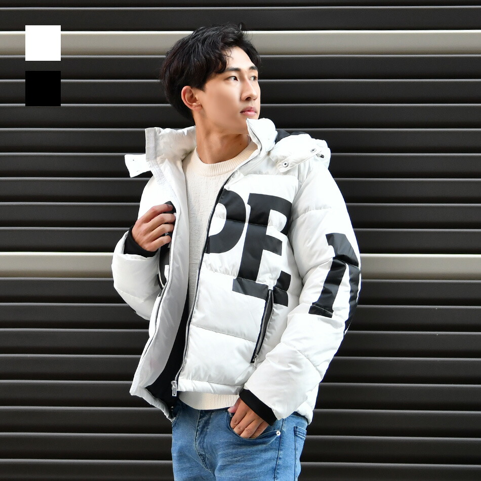 楽天市場】ダウンジャケット メンズ 中綿 ロゴ 秋冬 ストリート系