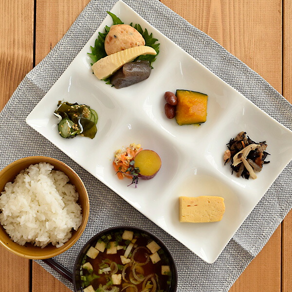 楽天市場】ビュッフェプレート 6品皿 ホワイトグッドデザイン賞 大皿