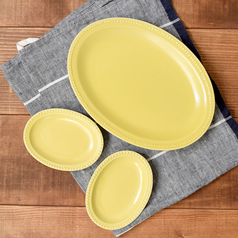 楽天市場】送料無料 プレート3枚セット ドットオーバルプレート 大小 3