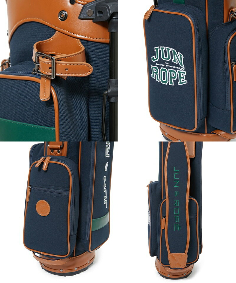 値下げしましたJUN & ROPE キャディバッグ 青 シューズケース付き