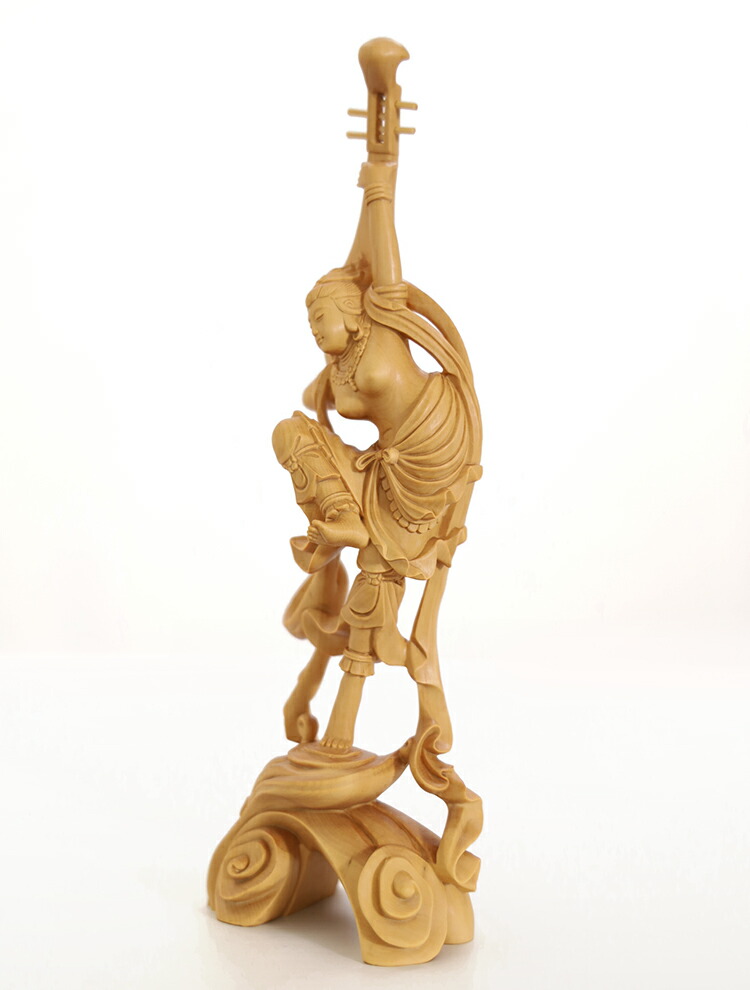 楽天市場】【総高22cm】飛天女 木彫り 仏像 仕様：無垢 / 素材：柘植