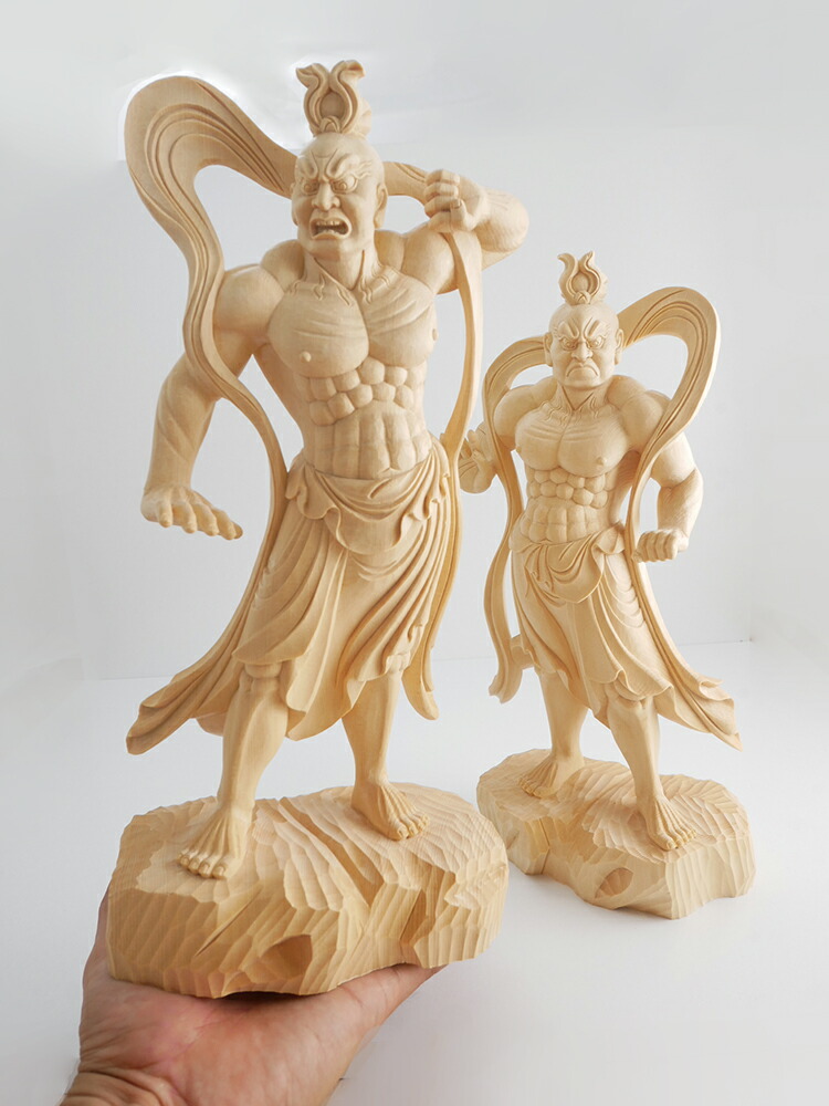 楽天市場】仁王像（金剛力士） 木彫り 仏像 一刀彫 / 素材：桧（置物