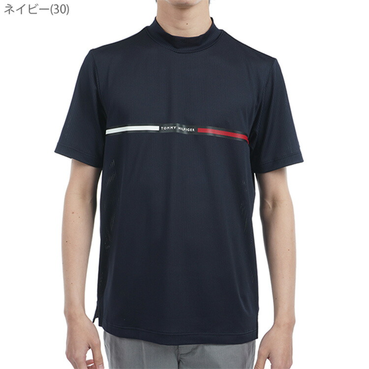 トミーヒルフィガーゴルフ 半袖 モックネック ウェア ラベンダー LL